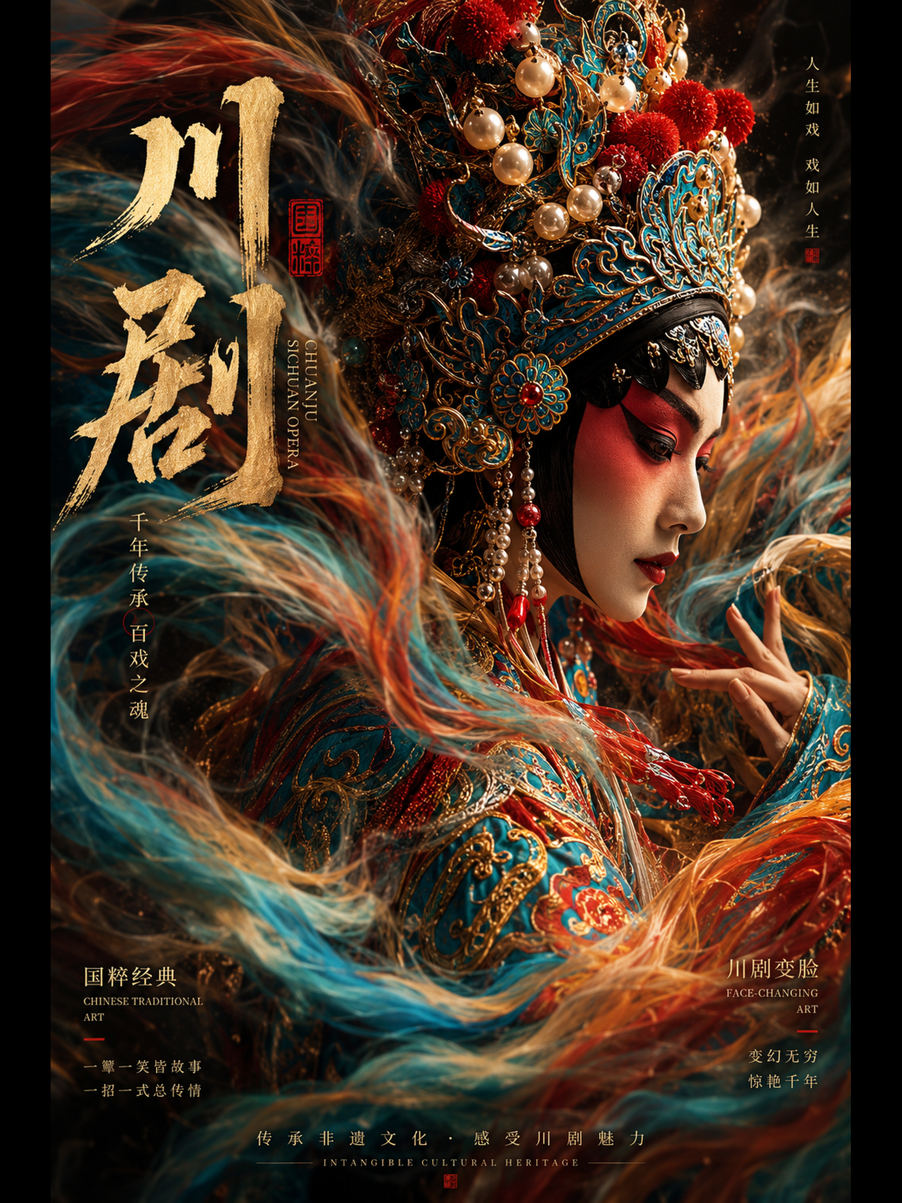 Sichuan opera performer in traditional costume